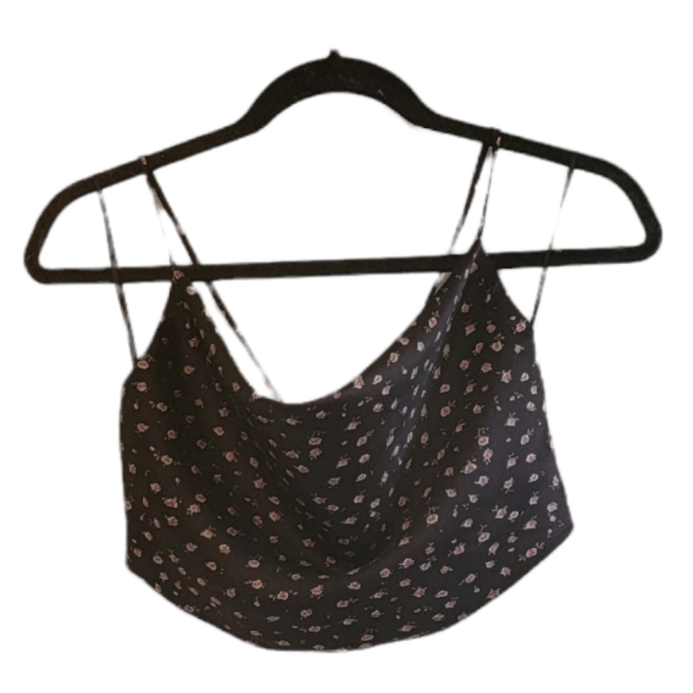 Black and Pink Garage Women's Floral Cowl Neck Handkerchief Cami